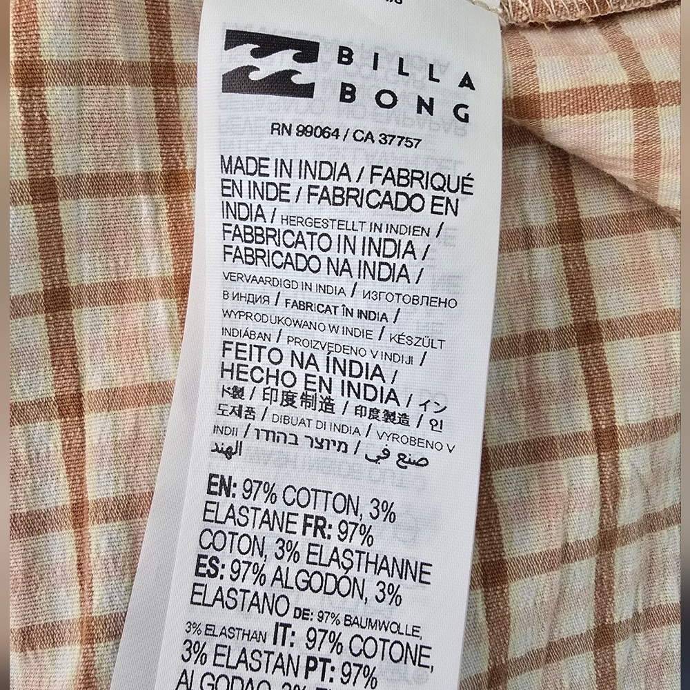 Billabong Dress Size Medium Y2K Cruising Check Sun Dress. - Picture 9 of 9